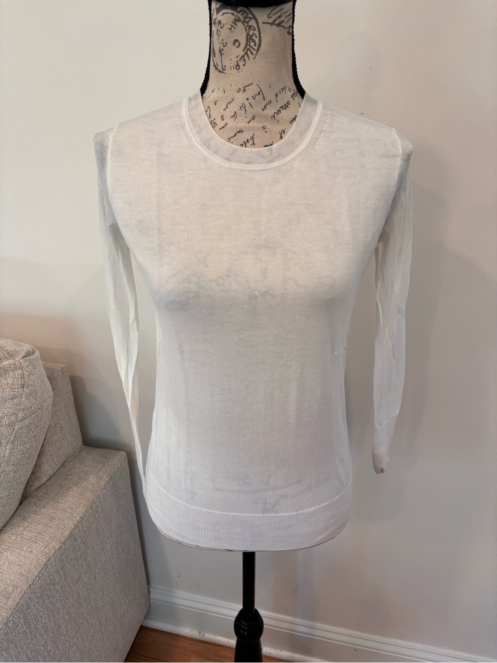 J.Crew white cotton crewneck sweater size XXS